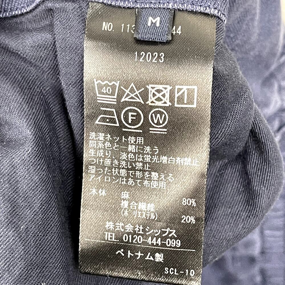 SHIPS Safilin For Ships Navy‎ Linen Flax Chino Trouser Pants Medium Japanese - Picture 9 of 13